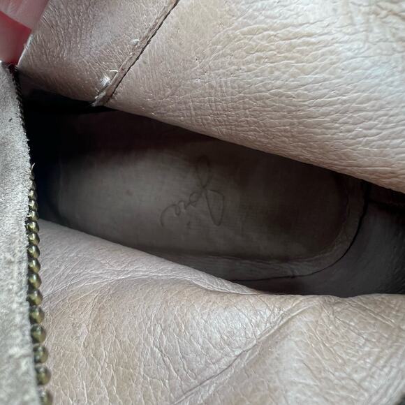 Joie Tan Suede Stacked Heel Ankle Boots Size 9.5 - Picture 9 of 9